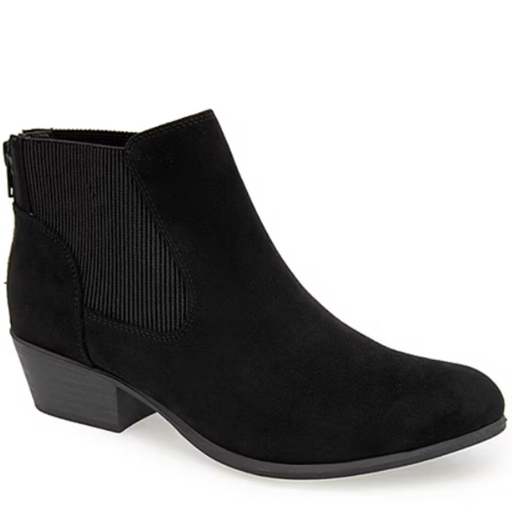 NiB Unionbay Women's Teagan Stacked Heel Booties Black Size 8.5 M $50 RY1362